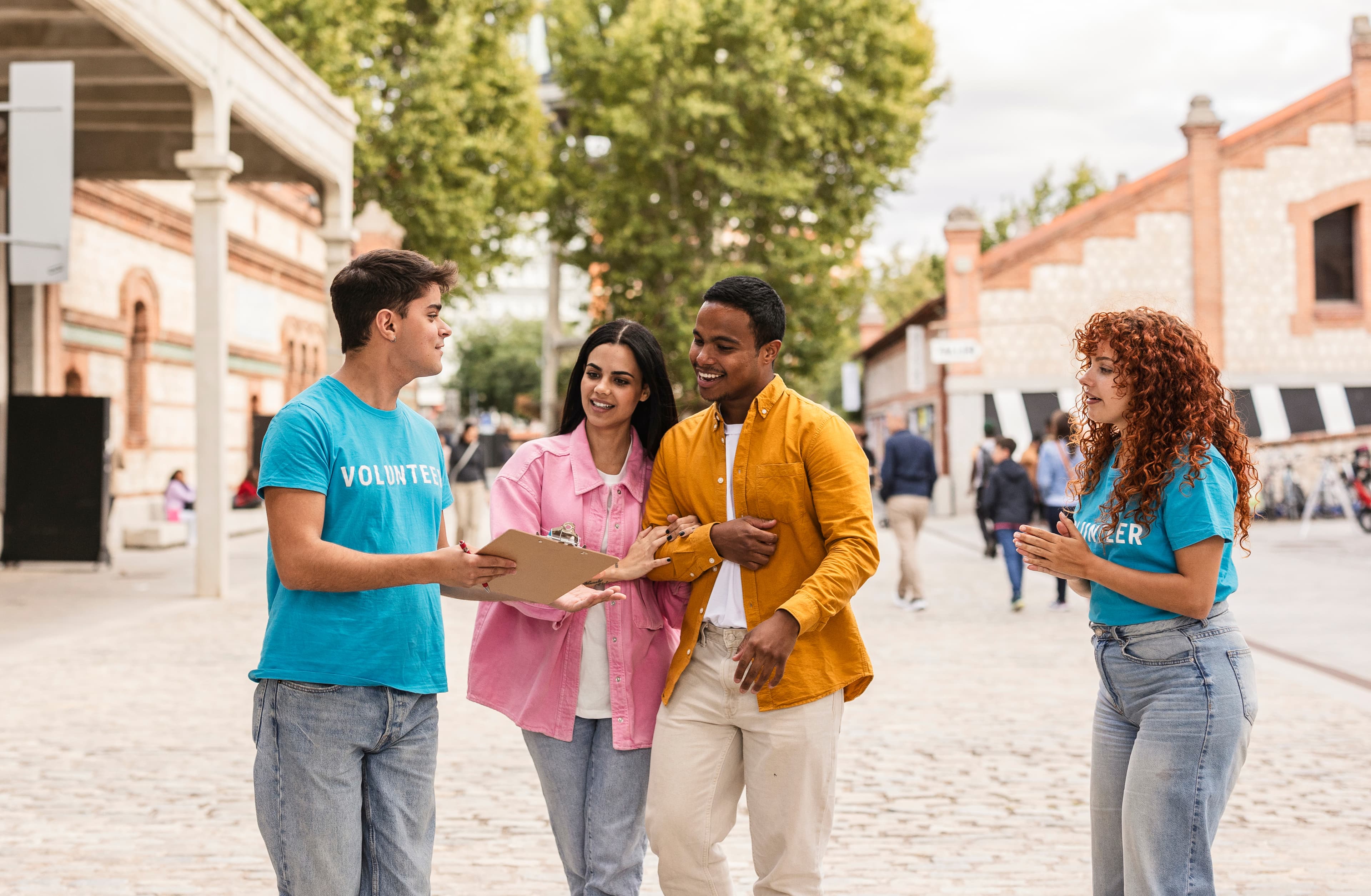 Democratic campaign volunteers collecting petition signatures for their candidate to get on the ballot